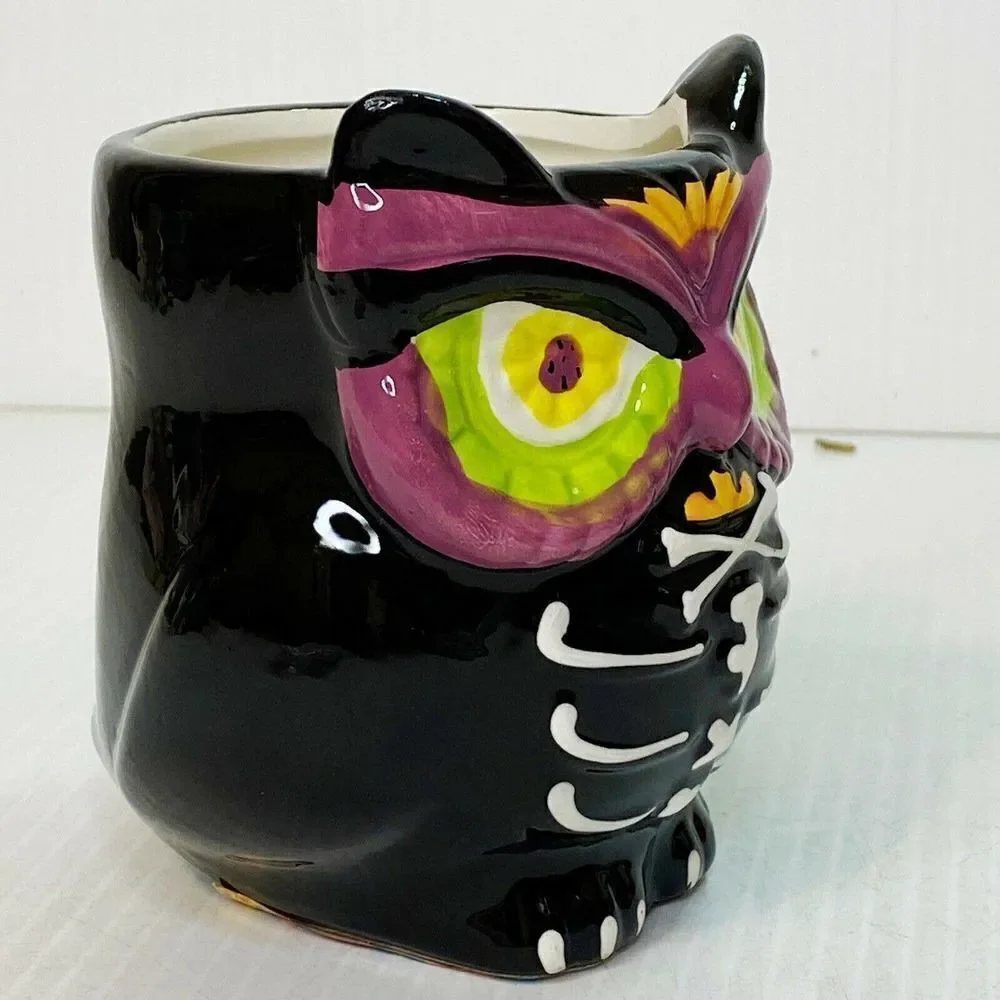 Day of the Dead Sugar Skull Owl 3D Coffee Mug